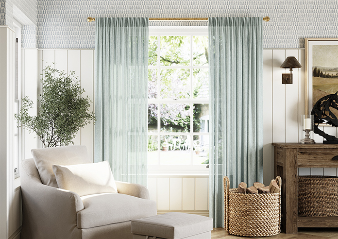 Livorno Voile, Pale Duck Egg - Made to Measure Curtains - Image 3